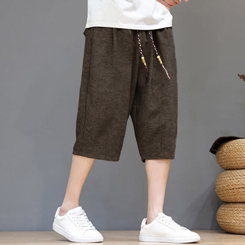 Buddha Stones Short d'été bohème décontracté pour homme, à cordon de serrage et imprimé abstrait, avec poche - image 28