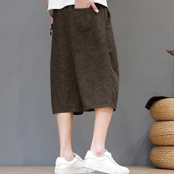Buddha Stones Short d'été bohème décontracté pour homme, à cordon de serrage et imprimé abstrait, avec poche - image 27