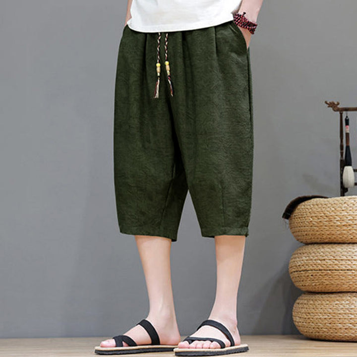 Buddha Stones Short d'été bohème décontracté pour homme, à cordon de serrage et imprimé abstrait, avec poche - image 34