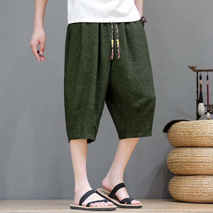 Buddha Stones Short d'été bohème décontracté pour homme, à cordon de serrage et imprimé abstrait, avec poche - image 37