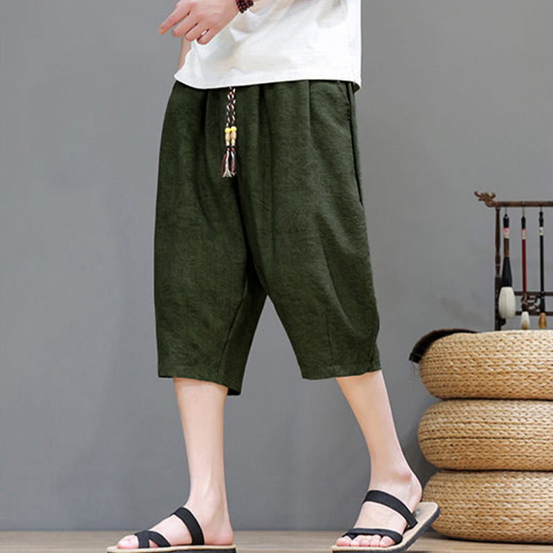 Buddha Stones Short d'été bohème décontracté pour homme, à cordon de serrage et imprimé abstrait, avec poche - image 36