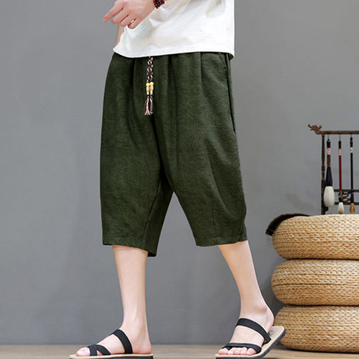 Buddha Stones Short d'été bohème décontracté pour homme, à cordon de serrage et imprimé abstrait, avec poche - image 36