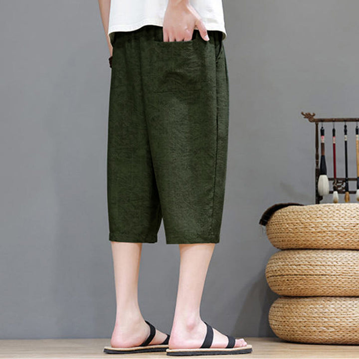 Buddha Stones Short d'été bohème décontracté pour homme, à cordon de serrage et imprimé abstrait, avec poche - image 35