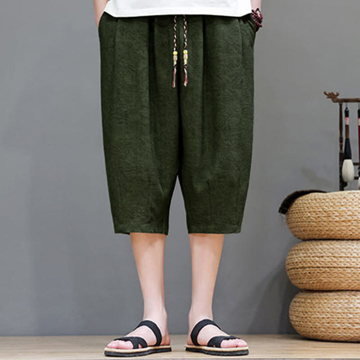 Buddha Stones Short d'été bohème décontracté pour homme, à cordon de serrage et imprimé abstrait, avec poche - image 38