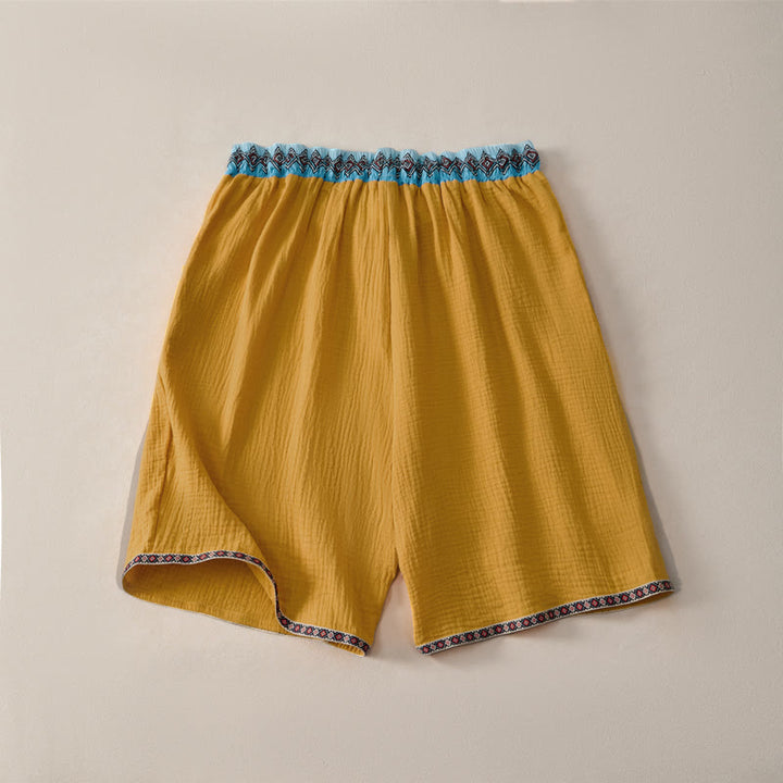 Short bermuda géométrique d'été style bohème décontracté avec cordon de serrage et poches pour homme , Buddha Stones - image 15