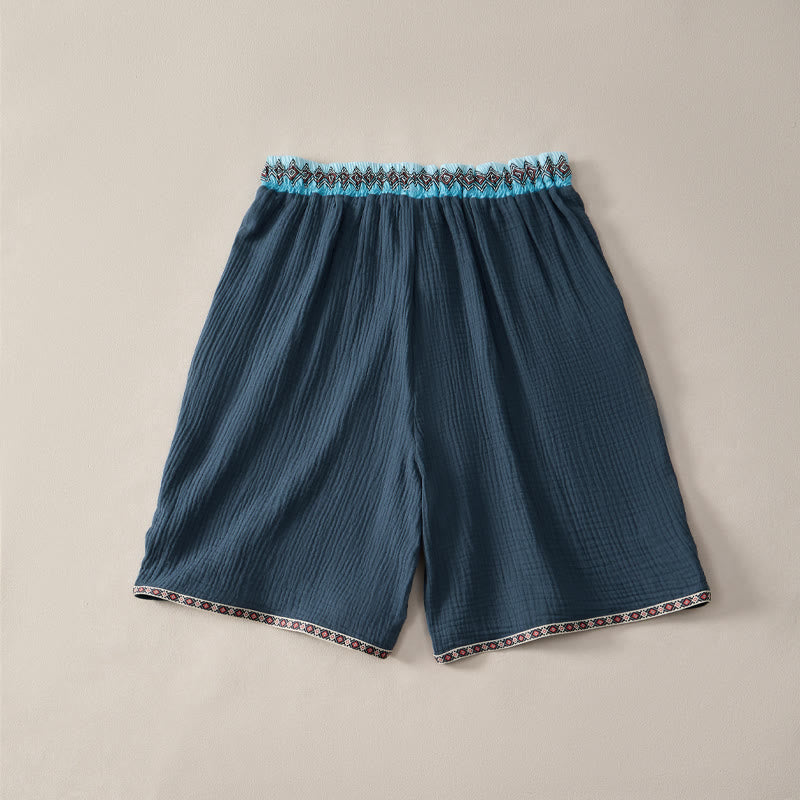 Short bermuda géométrique d'été style bohème décontracté avec cordon de serrage et poches pour homme , Buddha Stones - image 8