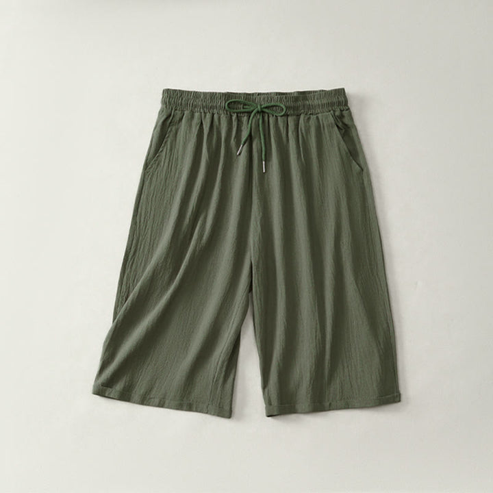 Short bermuda d'été décontracté à cordon de serrage, couleur unie, avec poches, motif Buddha Stones - Vert olive foncé - US14，UK/AU18，EU46 (3XL) - image 7