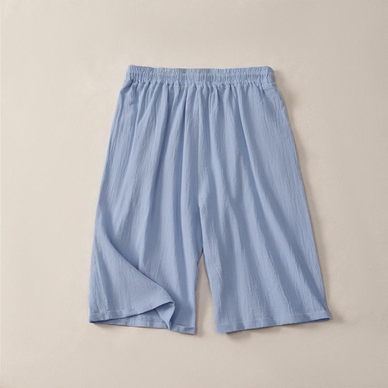 Short bermuda d'été décontracté à cordon de serrage, couleur unie, avec poches, motif Buddha Stones - image 16