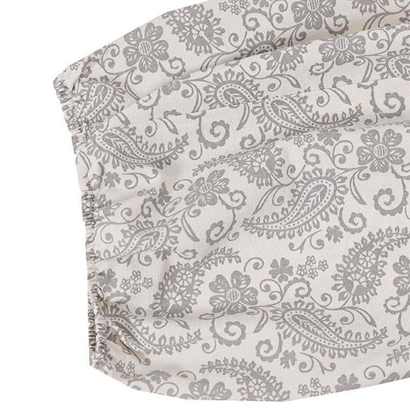 Buddha Stones Pantalon Capri bohème décontracté d'été à cordon de serrage et motif cachemire, style sarouel, avec poches - image 31