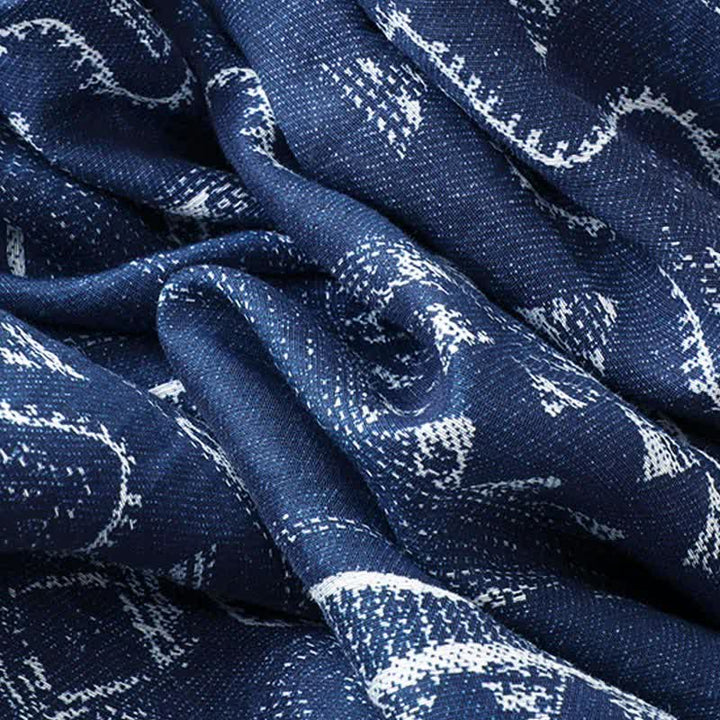 Buddha Stones Robe d'été bohème décontractée bleue à manches ondulées et formes géométriques sans manches avec poches - image 10