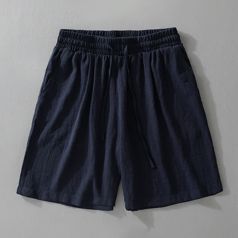 Buddha Stones Short d'été minimaliste décontracté pour homme, à cordon de serrage, uni, avec poche - image 1