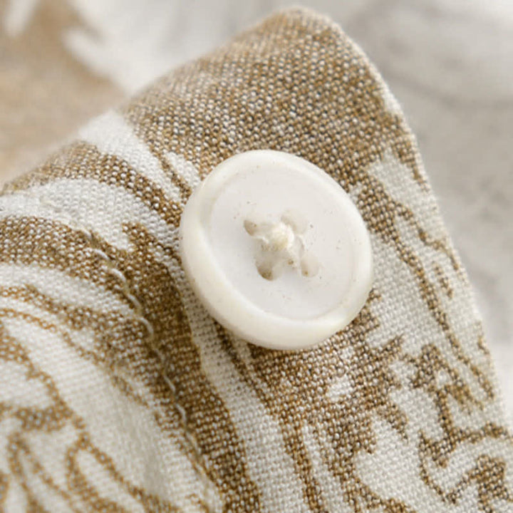 Buddha Stones Chemises d'été décontractées à manches courtes pour hommes, à boutons, avec motif floral tournesol et poche plaquée - image 9