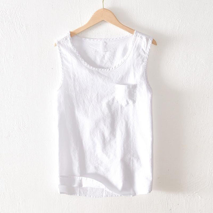 Buddha Stones Débardeur d'été minimaliste uni pour homme avec poche plaquée - Blanc - US/UK/AU42, EU52 (3XL) - image 8