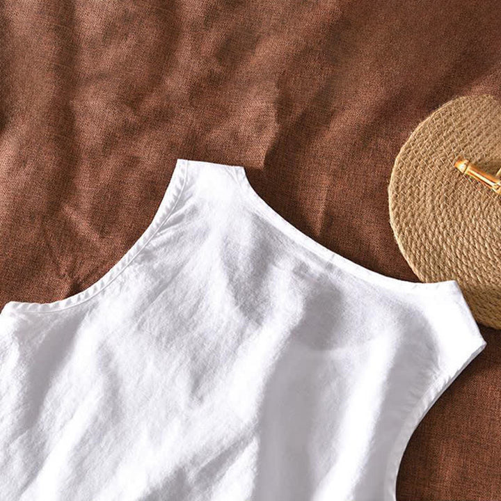 Buddha Stones Débardeur d'été minimaliste uni pour homme avec poche plaquée - image 11
