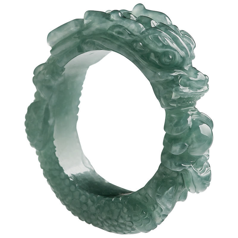 Bague de réussite en jade naturel avec dragon et Buddha Stones - image 10
