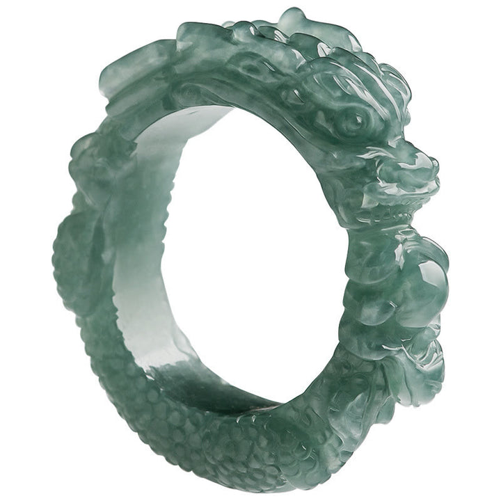 Bague de réussite en jade naturel avec dragon et Buddha Stones - image 10