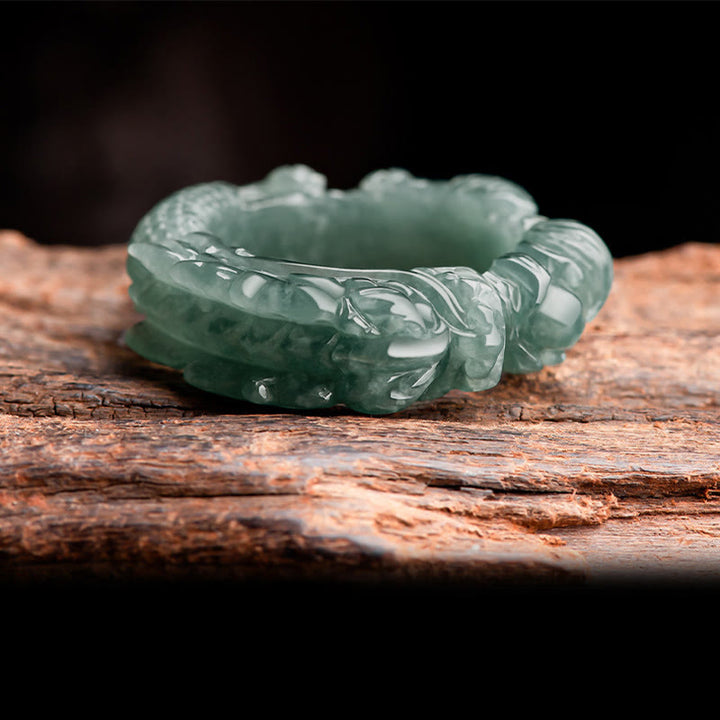 Bague de réussite en jade naturel avec dragon et Buddha Stones - image 3