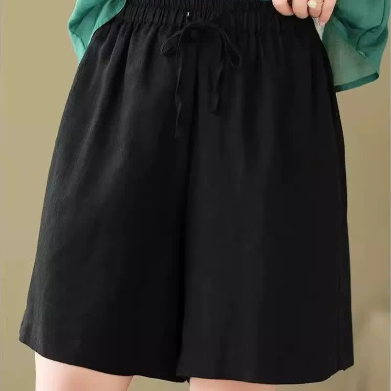 Buddha Stones Short d'été décontracté pour femme, à cordon de serrage, uni, avec poche - image 9