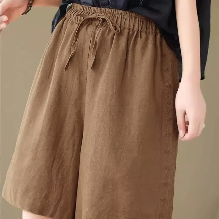 Buddha Stones Short d'été décontracté pour femme, à cordon de serrage, uni, avec poche - image 11