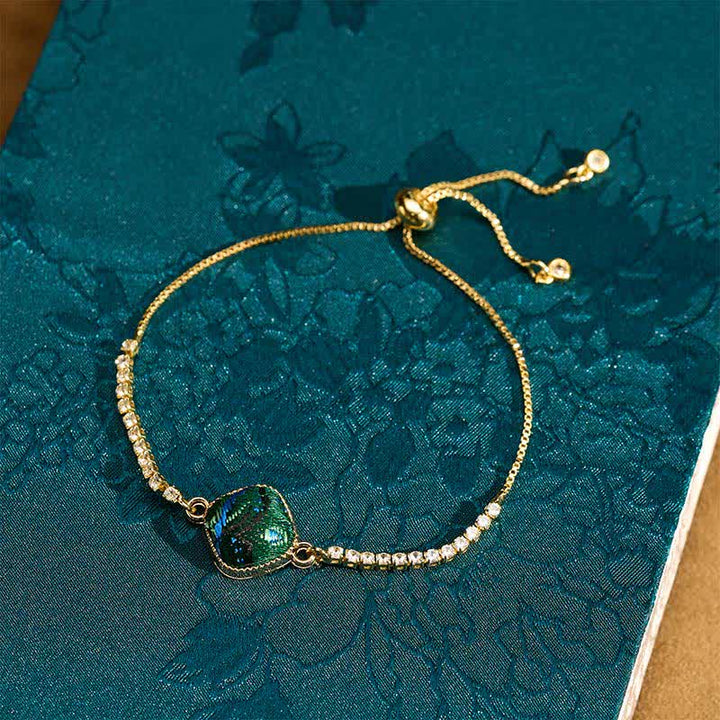Buddha Stones Bracelet carré ajustable en brocart Copper Luck Song - image 3