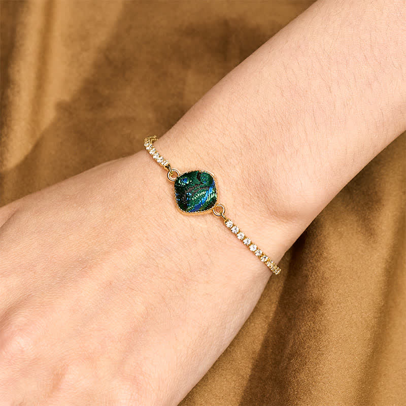 Buddha Stones Bracelet carré ajustable en brocart Copper Luck Song - image 4