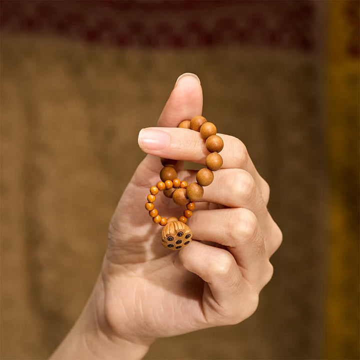 Buddha Stones Perles de méditation tactiles polies à la main, en bois de santal vert et gousse de lotus, pour une guérison optimale - image 12