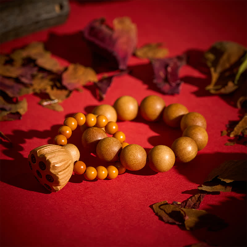 Buddha Stones Perles de méditation tactiles polies à la main, en bois de santal vert et gousse de lotus, pour une guérison optimale - image 10