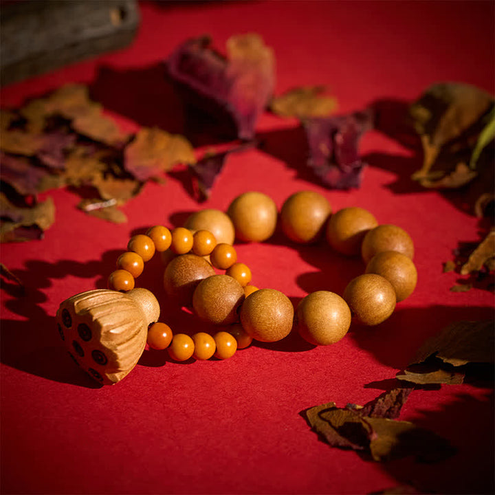 Buddha Stones Perles de méditation tactiles polies à la main, en bois de santal vert et gousse de lotus, pour une guérison optimale - image 10