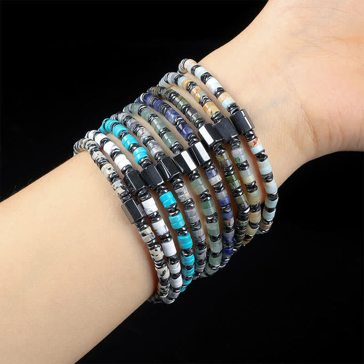 Buddha Stones Bracelet d'espacement en sodalite et hématite, cube de mise à la terre - image 1