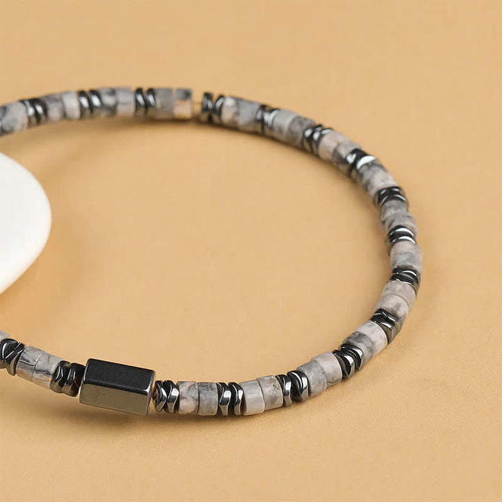 Buddha Stones Bracelet d'espacement en sodalite et hématite, cube de mise à la terre - image 4