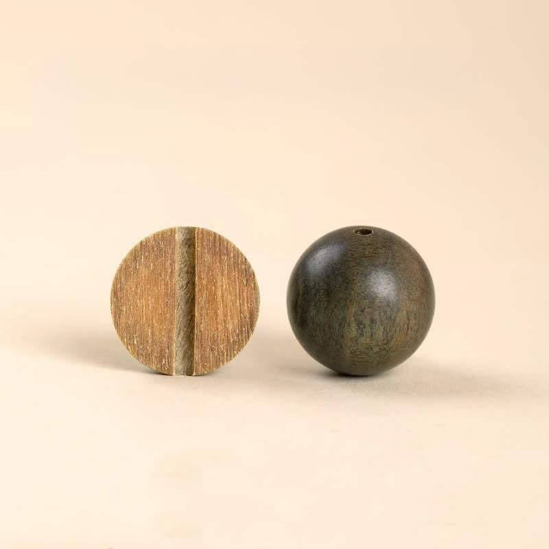 Buddha Stones Bracelet à perles cylindriques en bois de santal vert et jade, orné de santal et de pierres de sérénité - image 10
