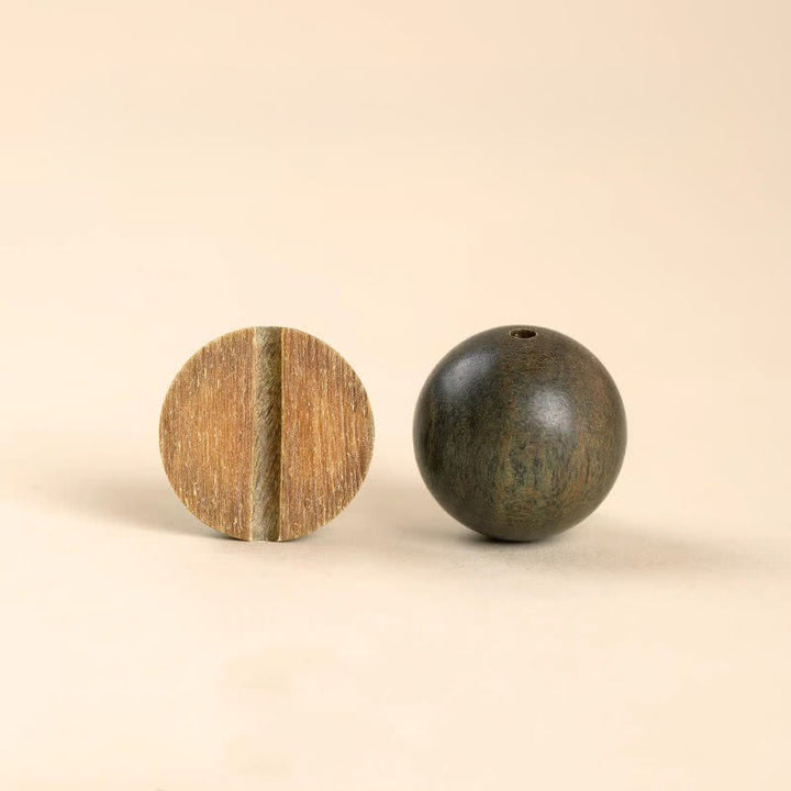 Buddha Stones Bracelet à perles cylindriques en bois de santal vert et jade, orné de santal et de pierres de sérénité - image 10