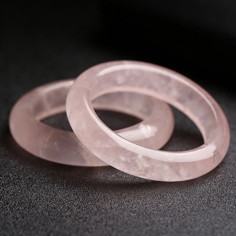 Bracelet de soins et d'amour en quartz rose naturel Buddha Stones - 62 mm - image 0