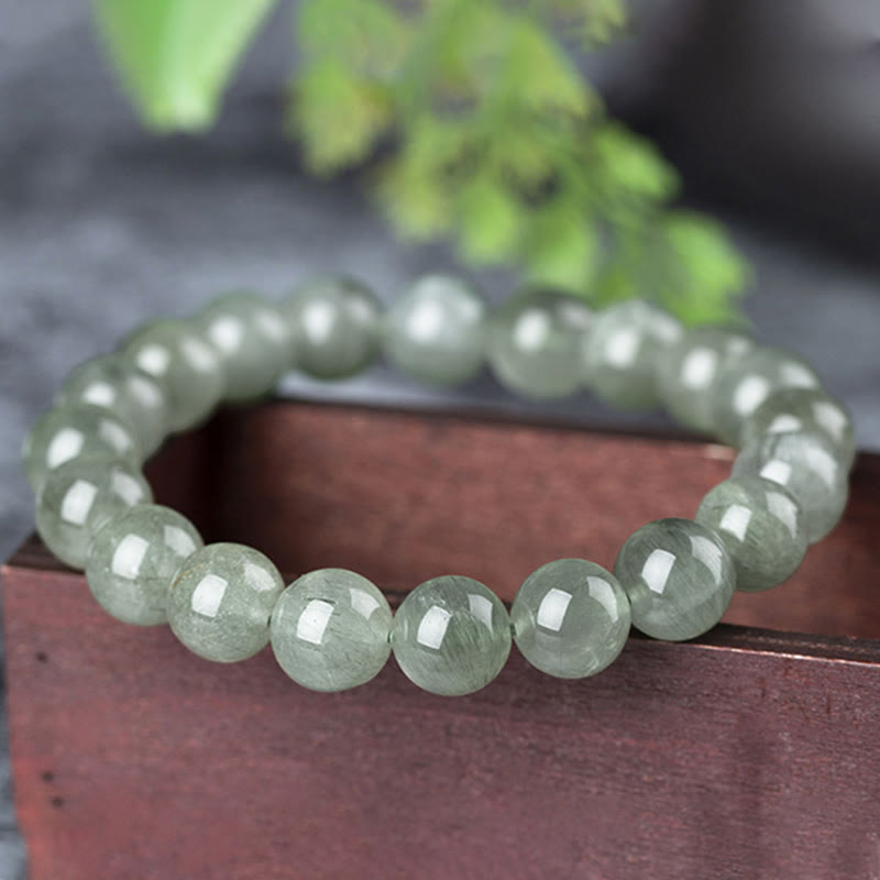 Bracelet de bénédiction et de richesse en cristal vert naturel Buddha Stones - image 4