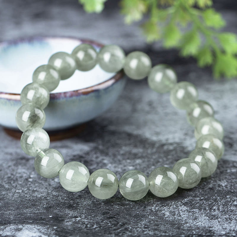 Bracelet de bénédiction et de richesse en cristal vert naturel Buddha Stones - image 1