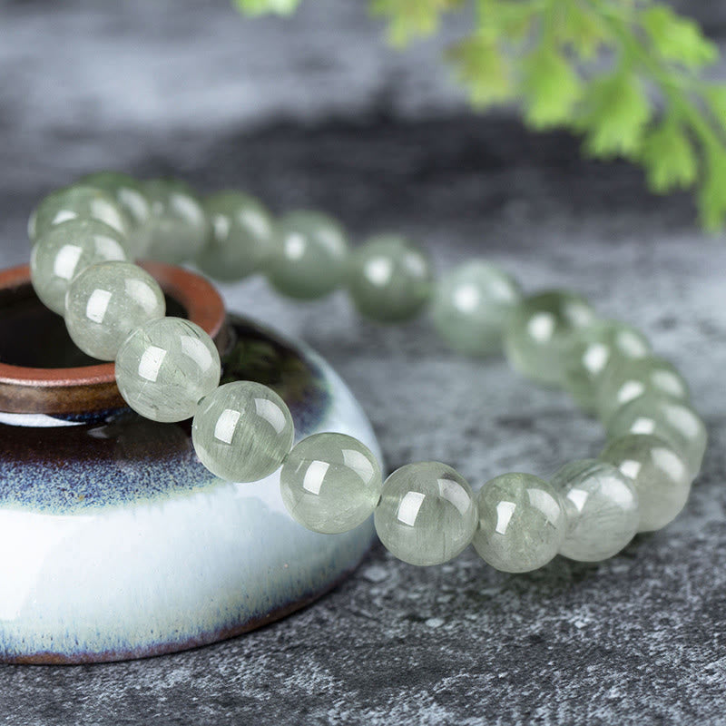 Bracelet de bénédiction et de richesse en cristal vert naturel Buddha Stones - image 6