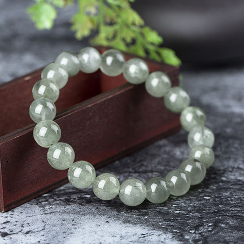 Bracelet de bénédiction et de richesse en cristal vert naturel Buddha Stones - image 2