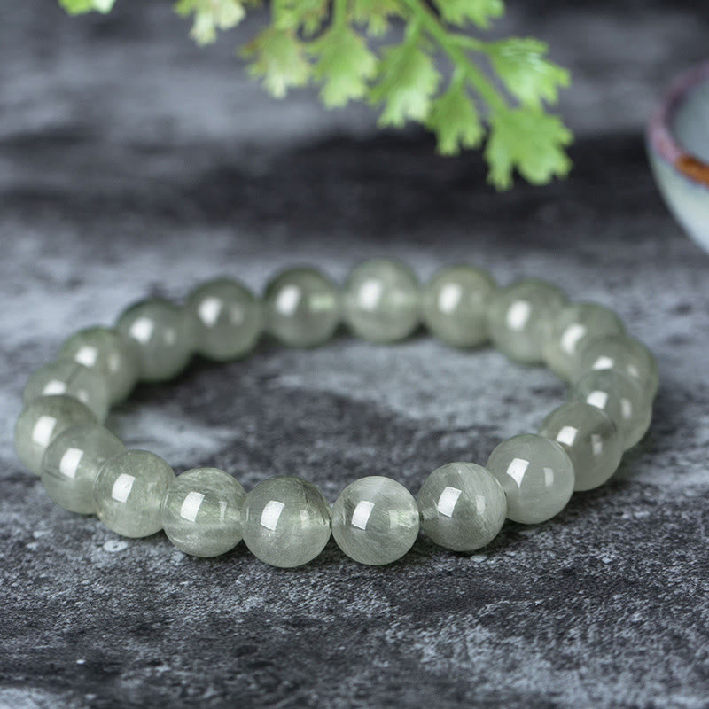Bracelet de bénédiction et de richesse en cristal vert naturel Buddha Stones - image 5
