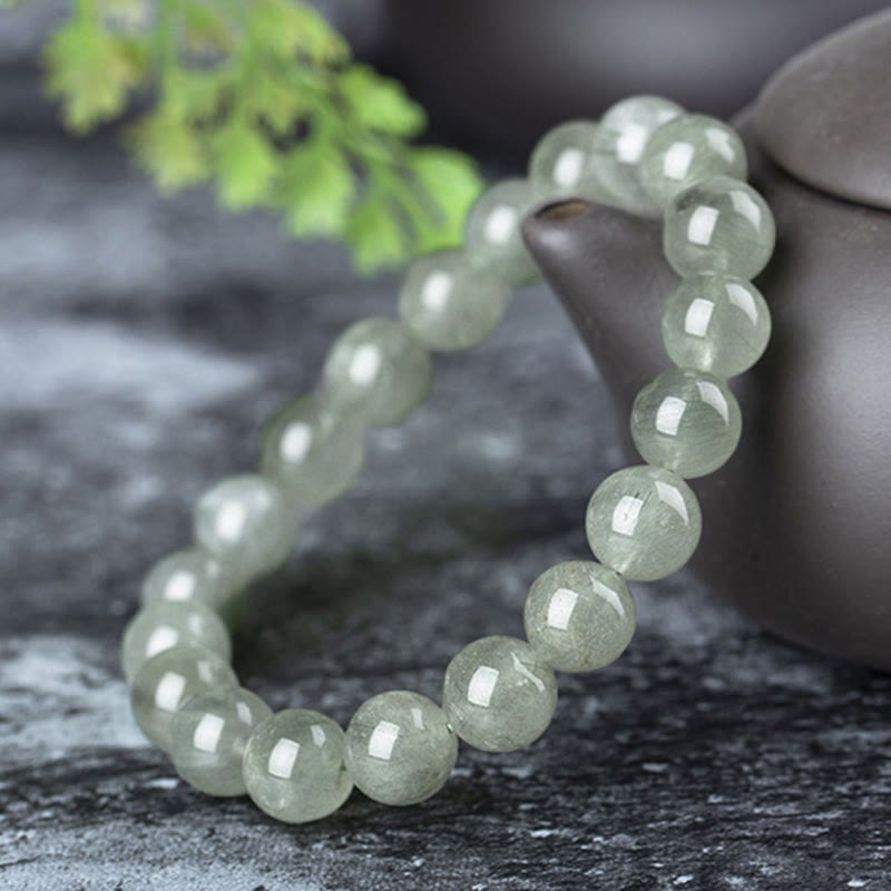 Bracelet de bénédiction et de richesse en cristal vert naturel Buddha Stones - image 3