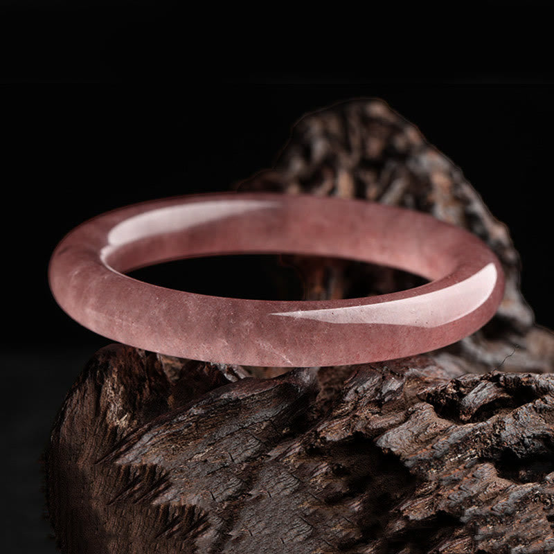 Bracelet de guérison d'amour en quartz fraise naturel Buddha Stones - image 5