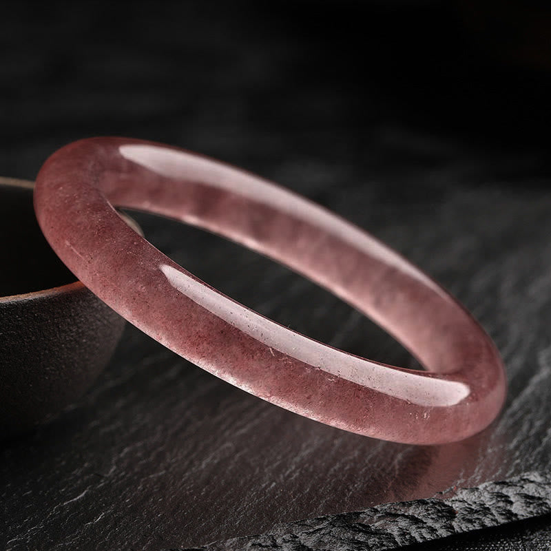 Bracelet de guérison d'amour en quartz fraise naturel Buddha Stones - image 1
