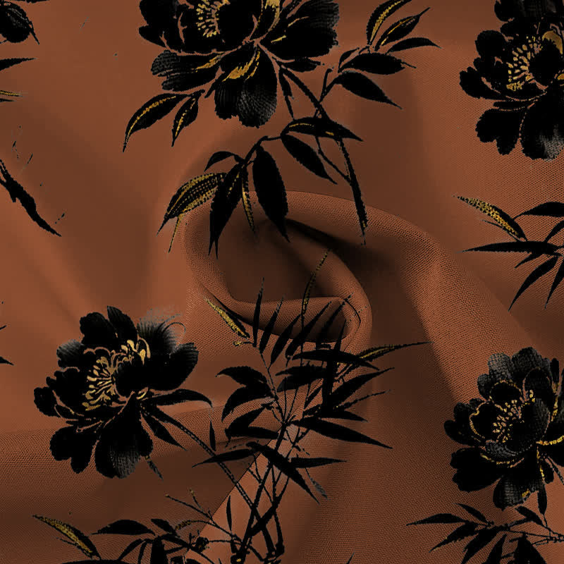 Buddha Stones Chemise à manches courtes respirante pour homme, à boutons et à motif floral tropical - image 4