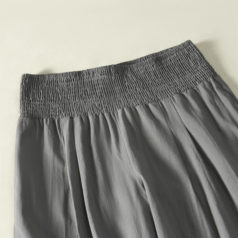 Buddha Stones Pantalon long uni décontracté et minimaliste pour femme, style printemps-été, jambes larges et poches - image 18