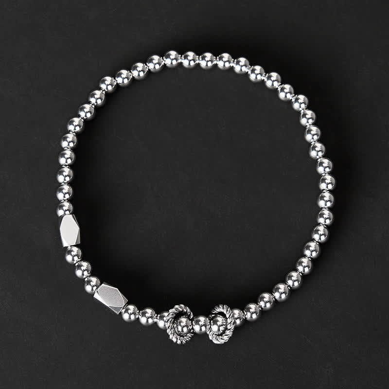 Buddha Stones Bracelet de stimulation en acier titane avec petites perles de 4 mm - image 1