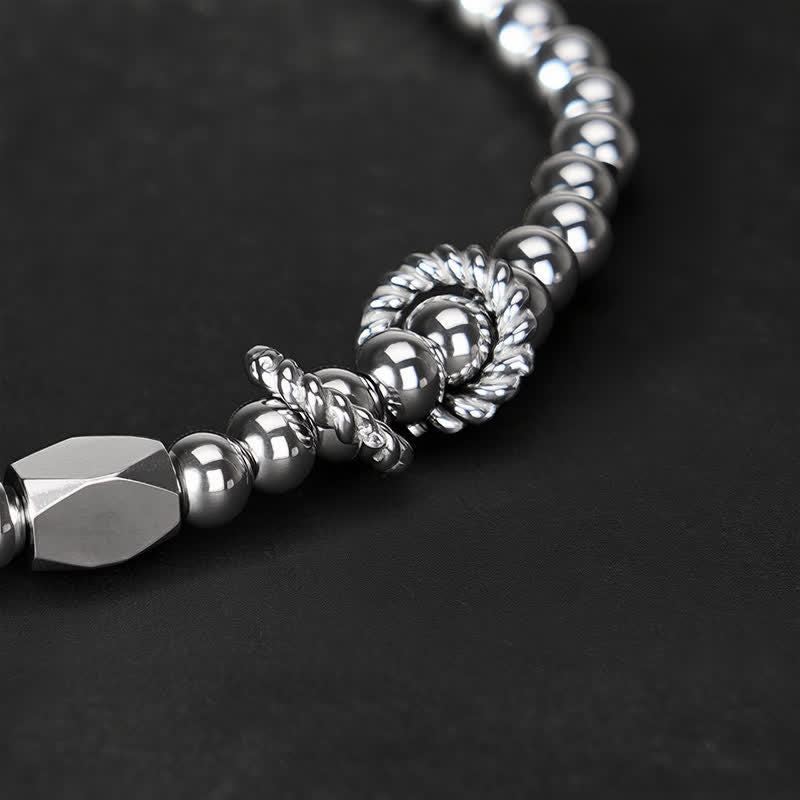 Buddha Stones Bracelet de stimulation en acier titane avec petites perles de 4 mm - image 4