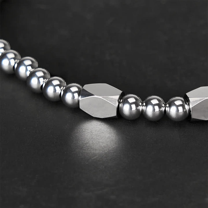 Buddha Stones Bracelet de stimulation en acier titane avec petites perles de 4 mm - image 3