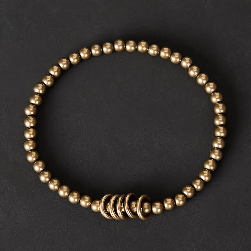 Buddha Stones Bracelet de guérison en laiton avec petites perles de 4 mm - image 1