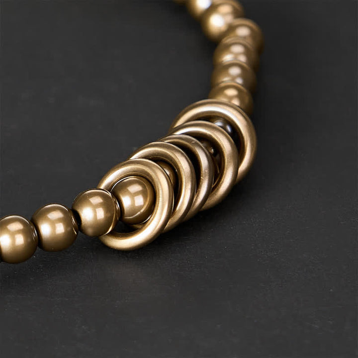 Buddha Stones Bracelet de guérison en laiton avec petites perles de 4 mm - image 3
