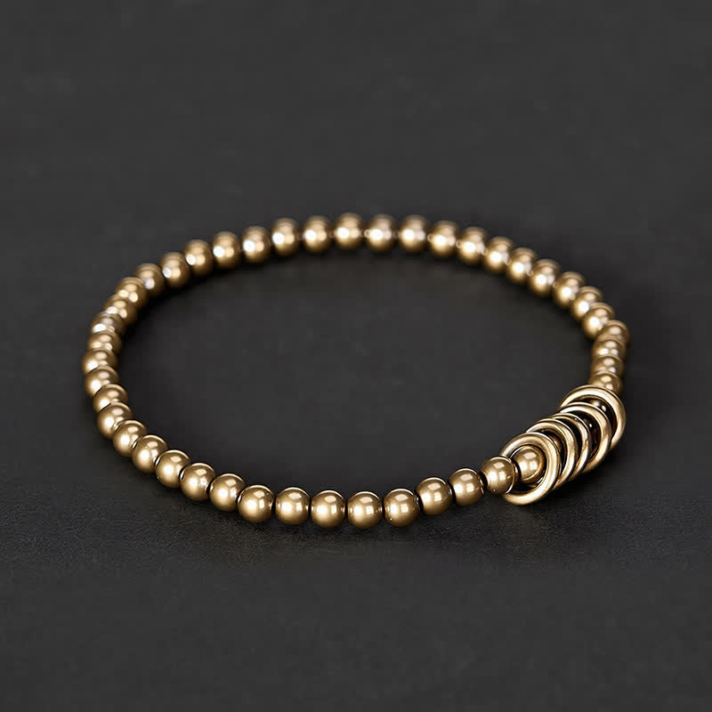 Buddha Stones Bracelet de guérison en laiton avec petites perles de 4 mm - image 2