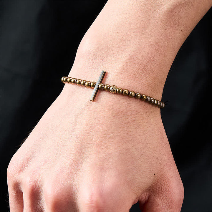Buddha Stones Bracelet de guérison en laiton avec perles rondes de 4 mm - image 4